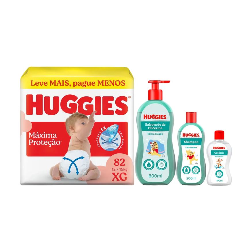 Huggies Kit Chá de Bebê XG Fralda e Banho