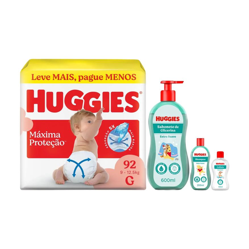Huggies Kit Chá de Bebê G Fralda e Banho