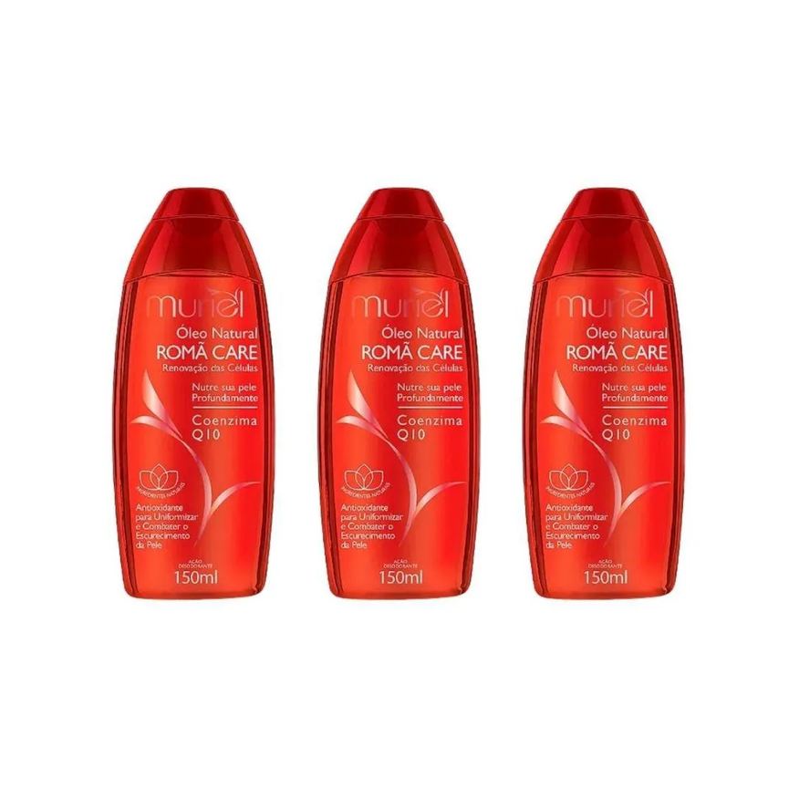 Muriel Oleo Corporal 150ml Natural Roma Care - Kit C/ 3Un