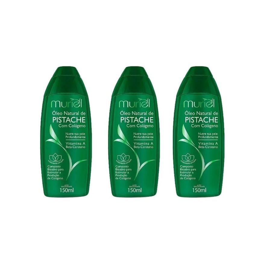 Muriel Oleo Corporal 150ml Natural Pistache - Kit C/ 3Un