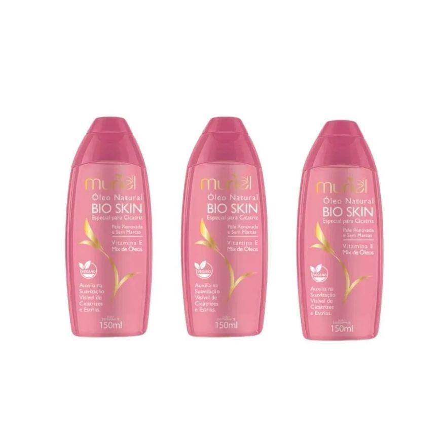 Muriel Oleo Corporal 150ml Natural Bio Skin - Kit C/ 3Un