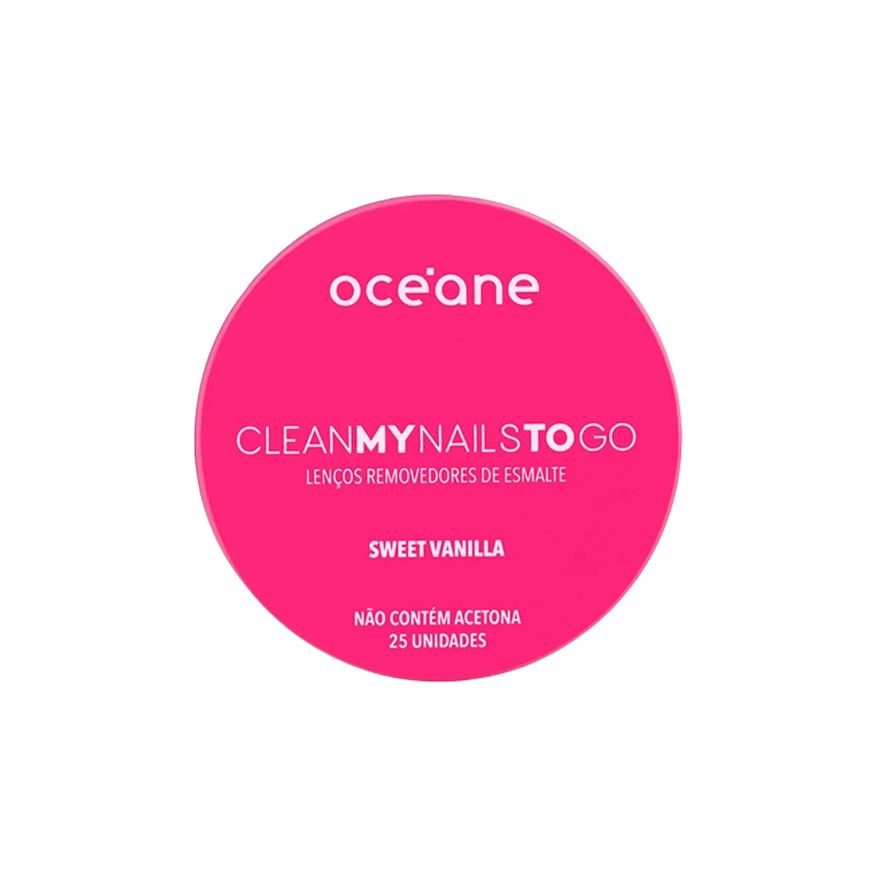Removedores Lenços de Esmalte Océane Clean My Nails To Go Sweet Vanilla 25 unidades