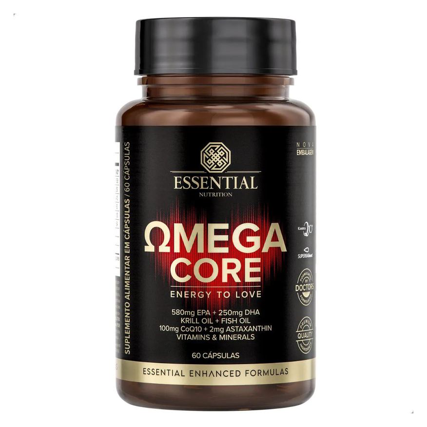 Essential Nutrition Ômega Core Energy Coq10 Ômega 60 Cápsulas Essential Natural