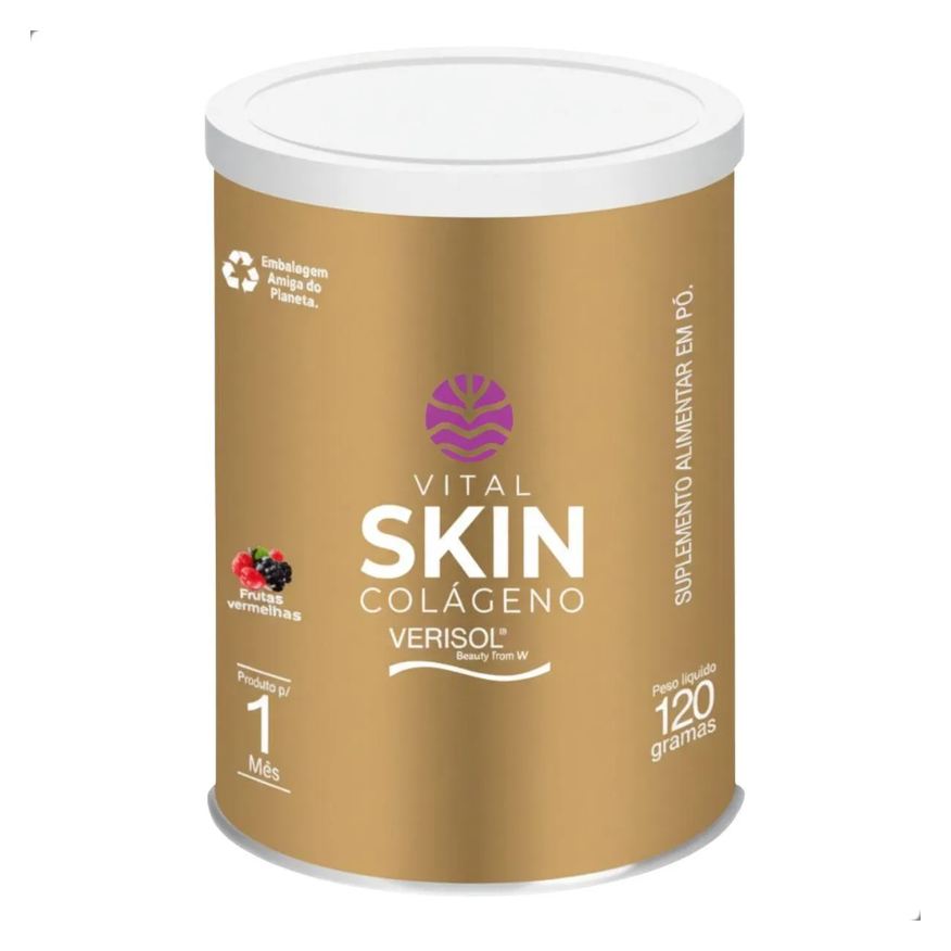 Vital Âtman Skin Colageno Verisol Cabelo Pele Unha 120g Vital Atman Frutas Vermelhas