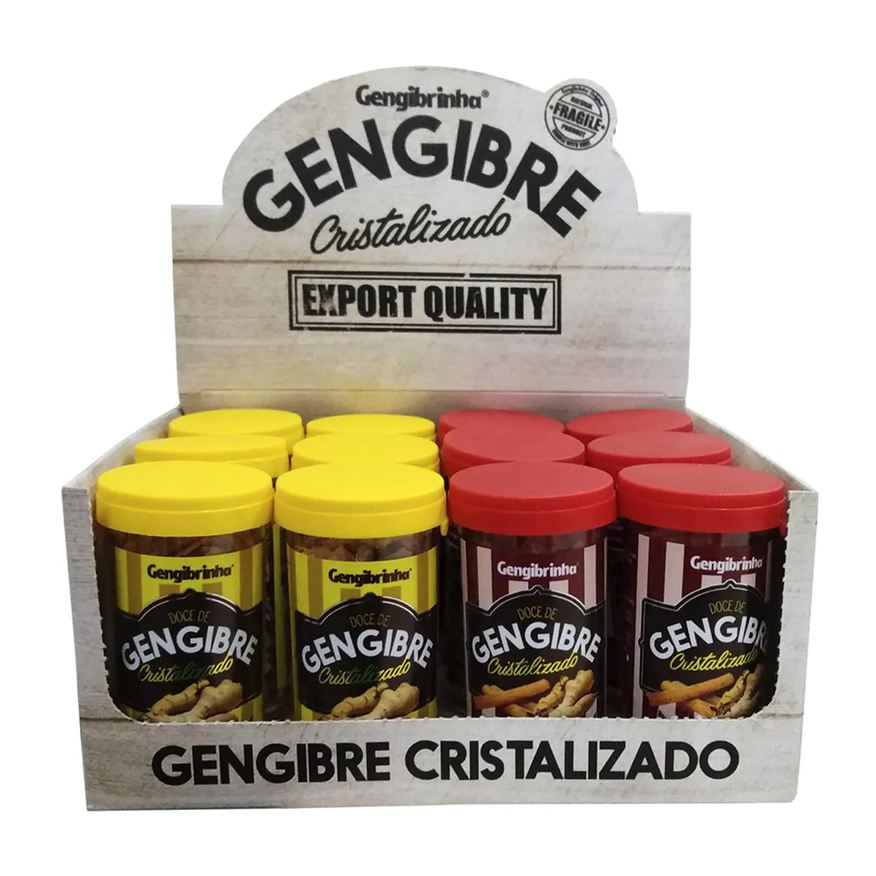 Flora 7 Ervas Gengibre Cristalizado Gengibrinha Display C/12Un 30g Tradicional