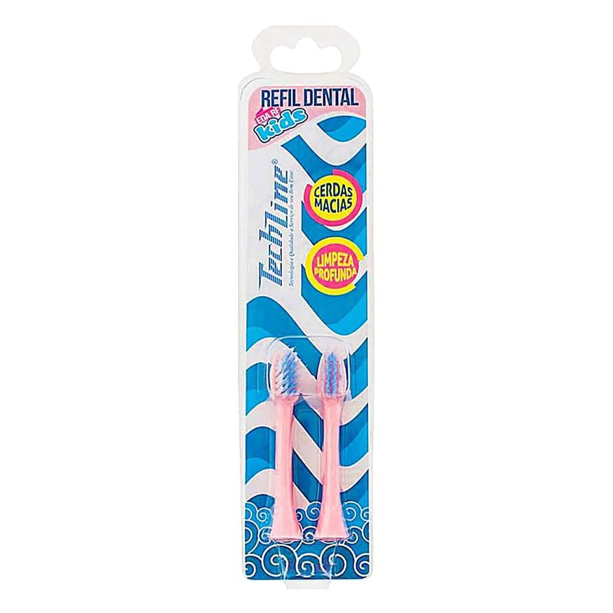 Techline Refil para Escova Dental Kids Porco - 02 Unidades