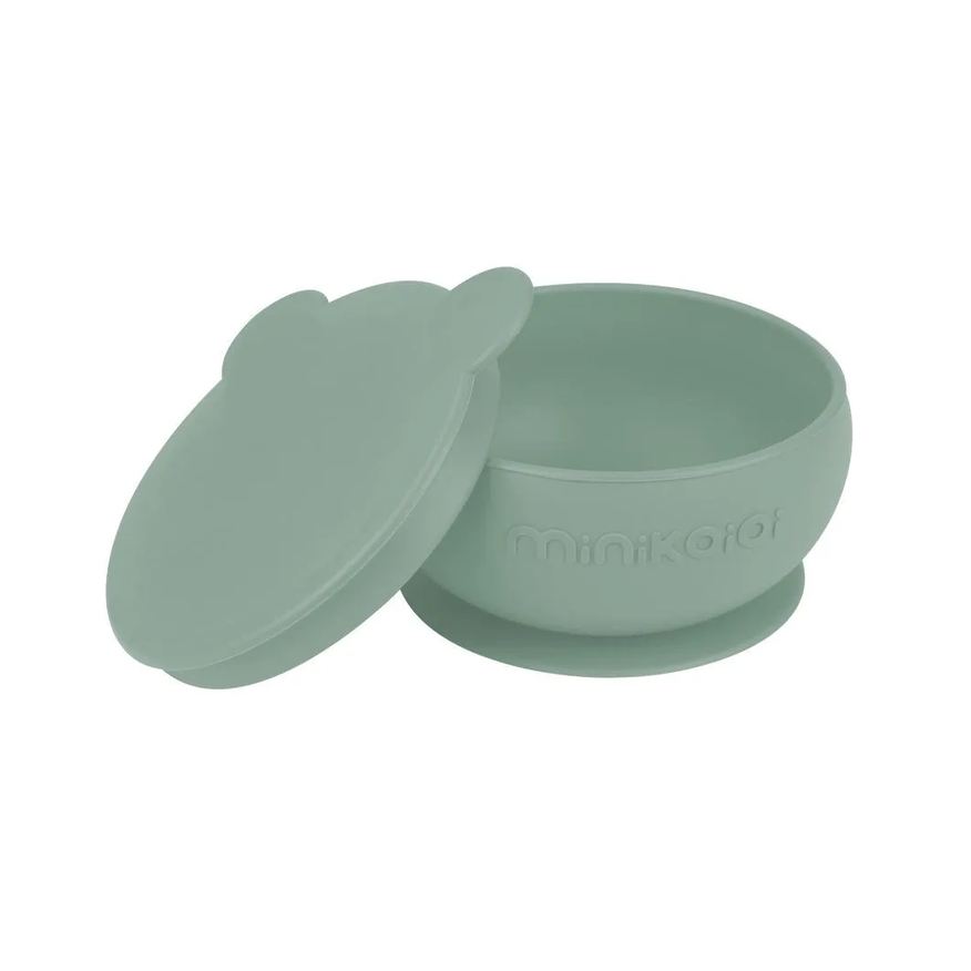 Minikoioi Tigela Urso de Silicone Bowly 450ml River Green