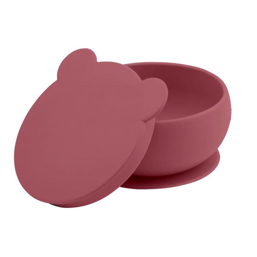 Minikoioi Tigela Urso de Silicone Bowly 450ml Velvet Rose