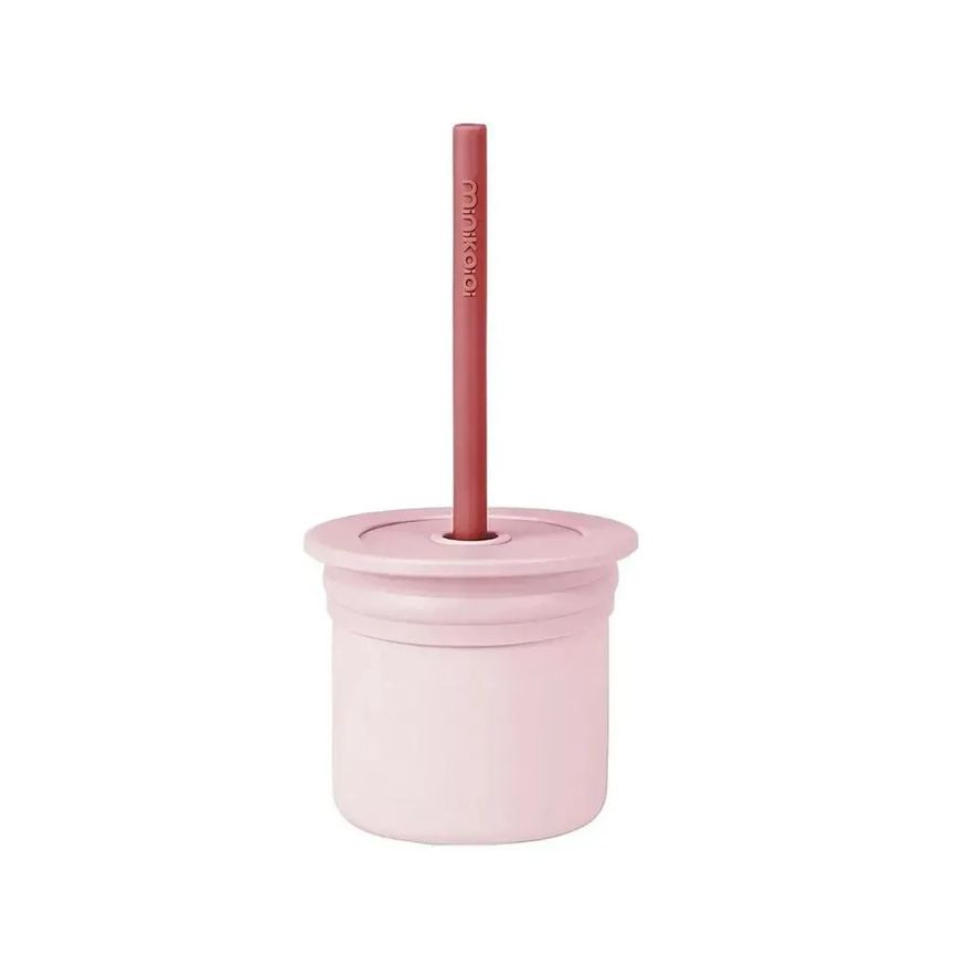 Minikoioi Conjunto Copo com Canudo + Tampa Snack Velvet Rose