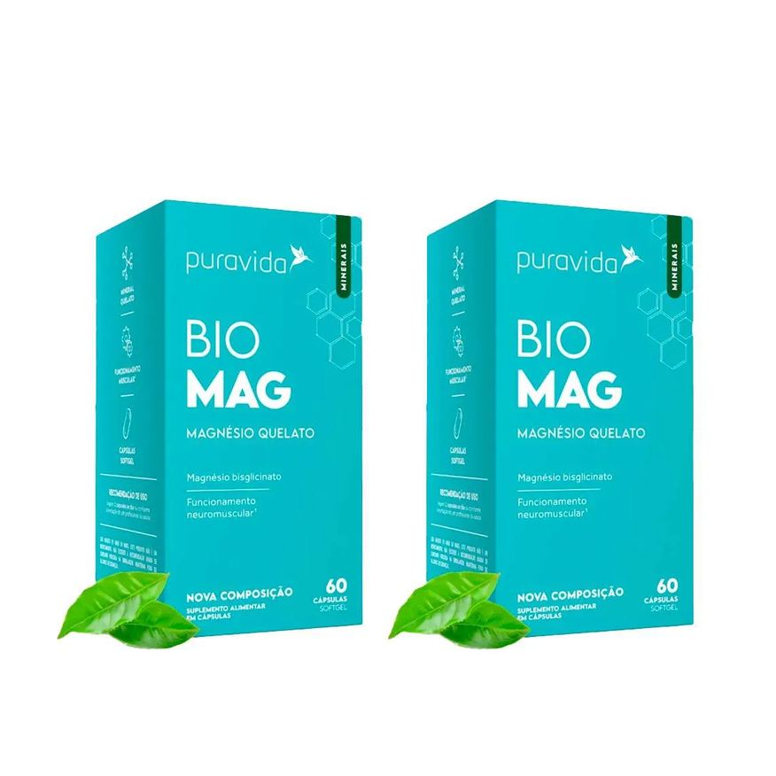 Puravida Kit 2 Suplemento Biomag Magnesio - 60 Cápsulas