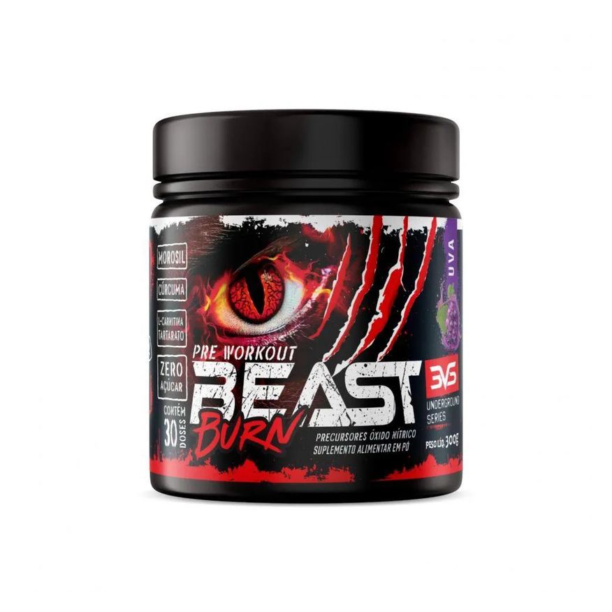 3Vs Beast Burn Pre Workout (300g) - Maçã Verde