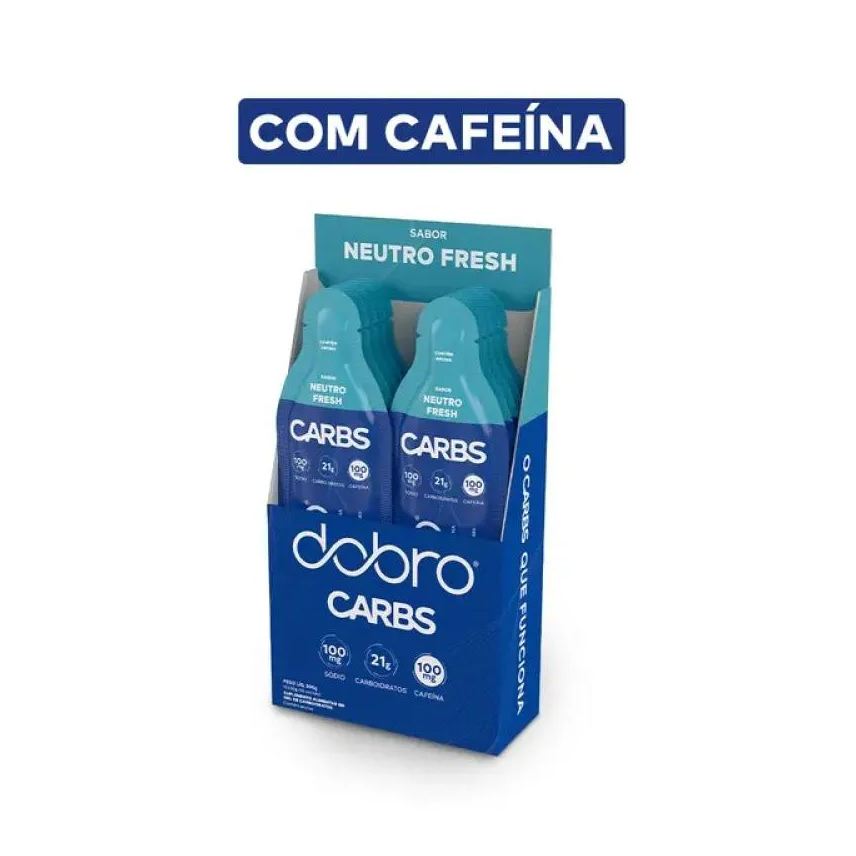 Dobro Carbs Gel - com Cafeína (Display 10 Sachês 30g) - Neutro Fresh