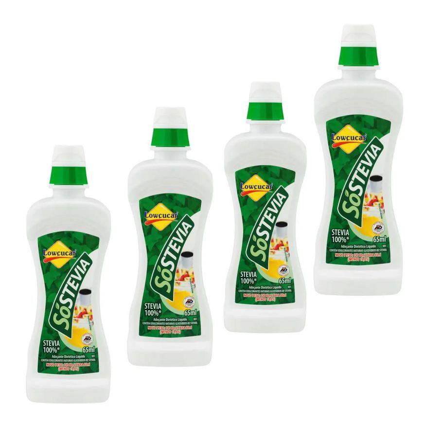Lowçucar Kit 4Un Adoçante Sóstevia Líquido Zero Calorias