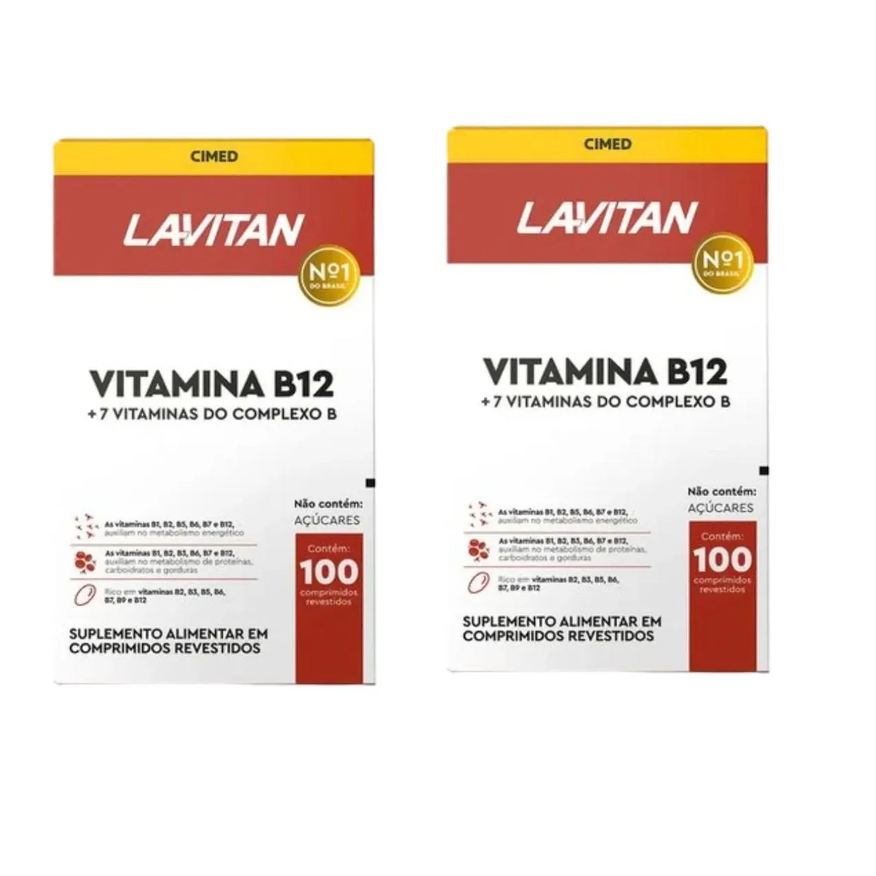 Cimed Kit 2 Lavitan Vitamina B12 + Complexo B com 100 Cpr