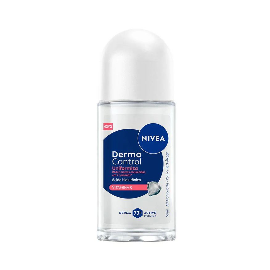 Nivea Desodorante Antitranspirante Roll-On Derma Control Uniformiza Feminino 72h 50ml