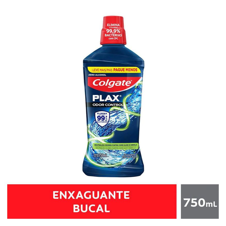 Colgate Enxaguante Bucal Sem Álcool Plax Odor Control 750ml