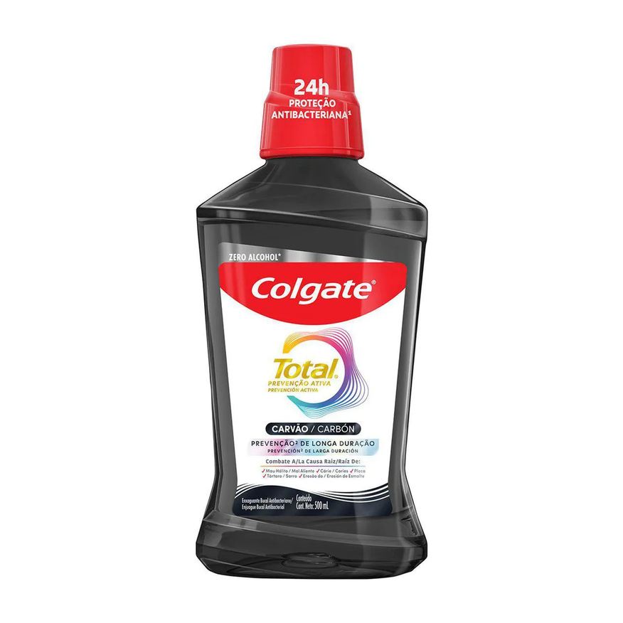 Colgate Enxaguante Bucal Sem Álcool Total 12 Carvão 500ml