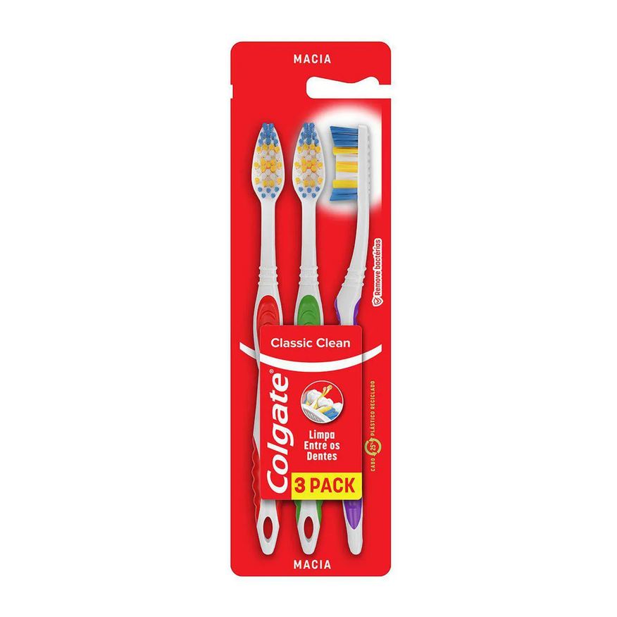 Colgate Escova de Dente Classic Clean 3 unidades