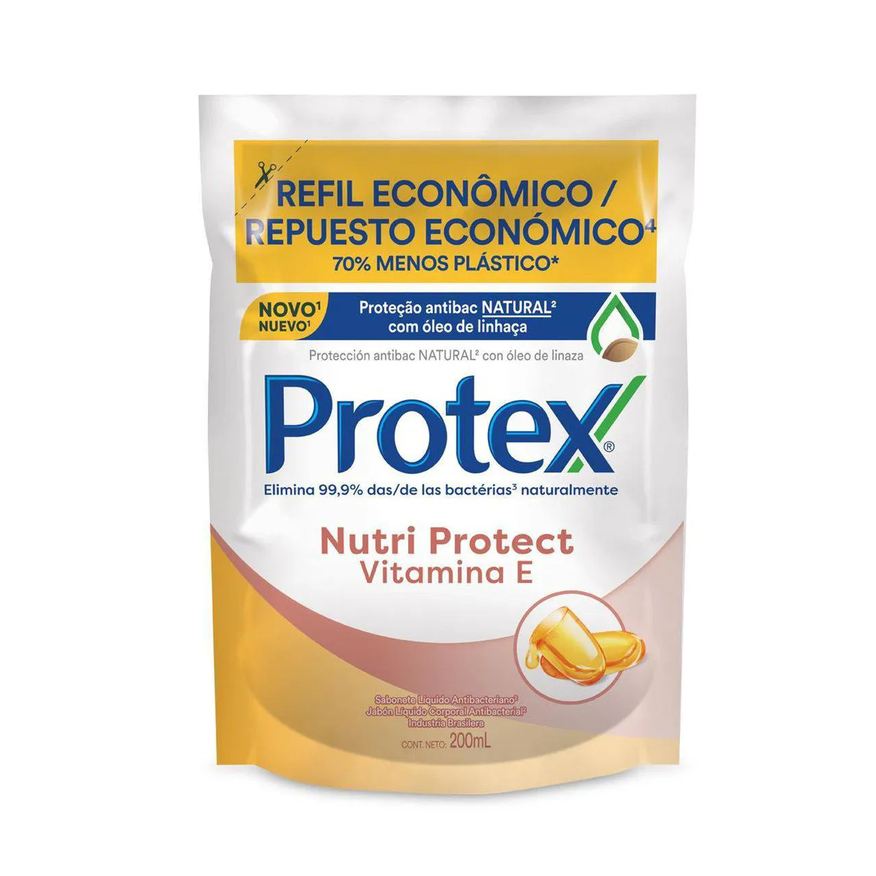 Protex Refil Sabonete Líquido Corporal Nutri Protect Vitamina E com 200ml