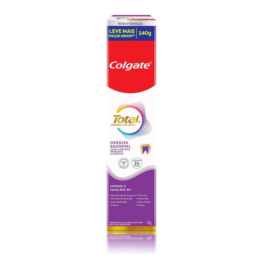 Colgate Creme Dental Total Prevenção Ativa Gengiva Reforçada 140g