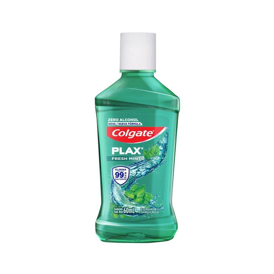 Plax Enxaguante Antisséptico Bucal Colgate Fresh Mint Sem Álcool com 60ml