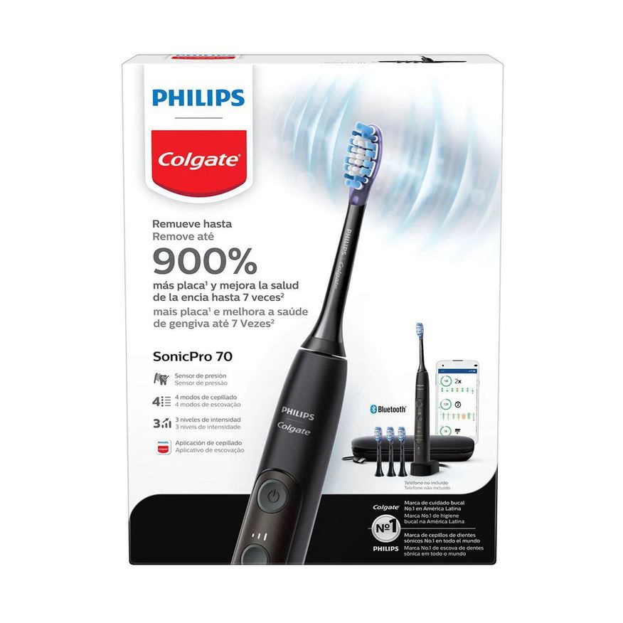Colgate Escova de Dente Elétrica Philips SonicPro 70 + 3 Regis+ 1 Estojo
