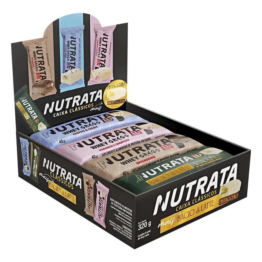 Nutrata Barra Proteica - Caixa Mista - 8 Unidades de 40g