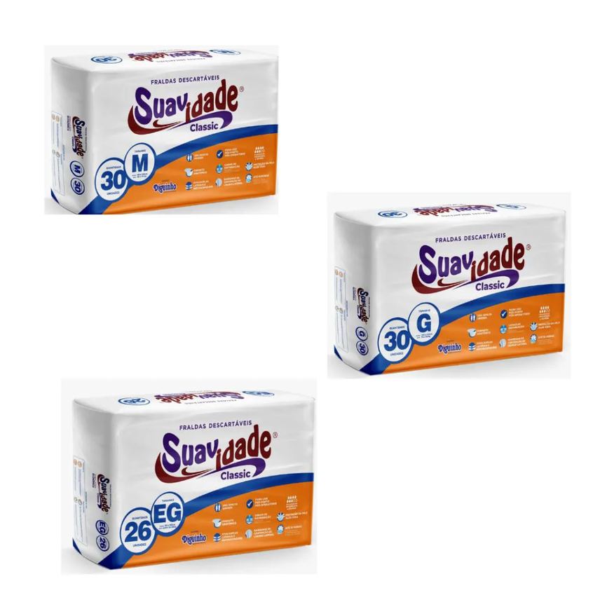 Suavidade Fralda Classic Economica Eg com 26 Unidades