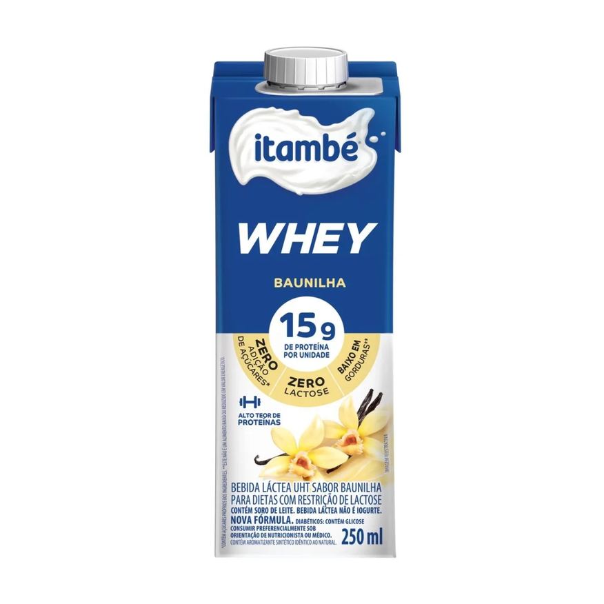 Itambé Bebida Láctea Whey Zero Lactose 15g Baunilha 250ml