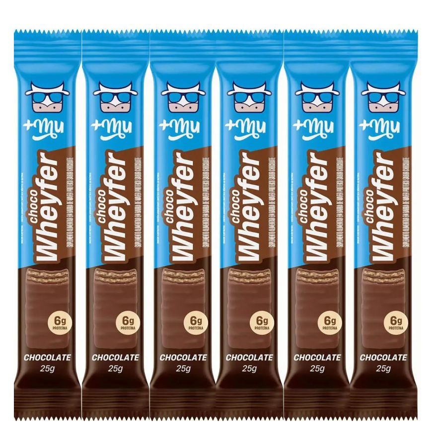 Mais Mu Kit 6 Choco Wheyfer Chocolate Crocante 6g de Proteina 25g +Mu