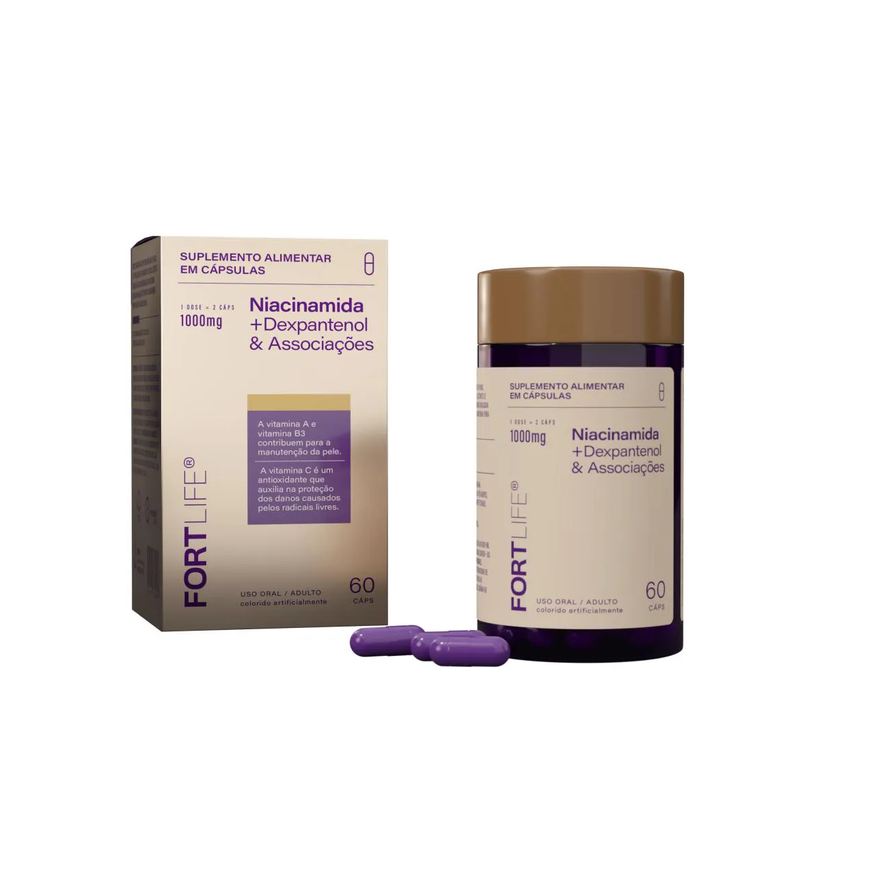 Fortlife Niacinamida + Dexpantenol & Associações 1000mg 60 Cápsulas