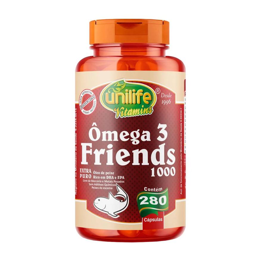 Unilife Ômega 3 Friends 1200mg Óleo de Peixe 280 Cápsulas
