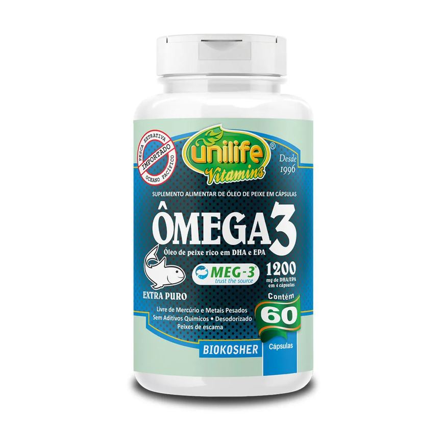 Unilife Ômega 3 Óleo de Peixe 60 Cápsulas 1200mg