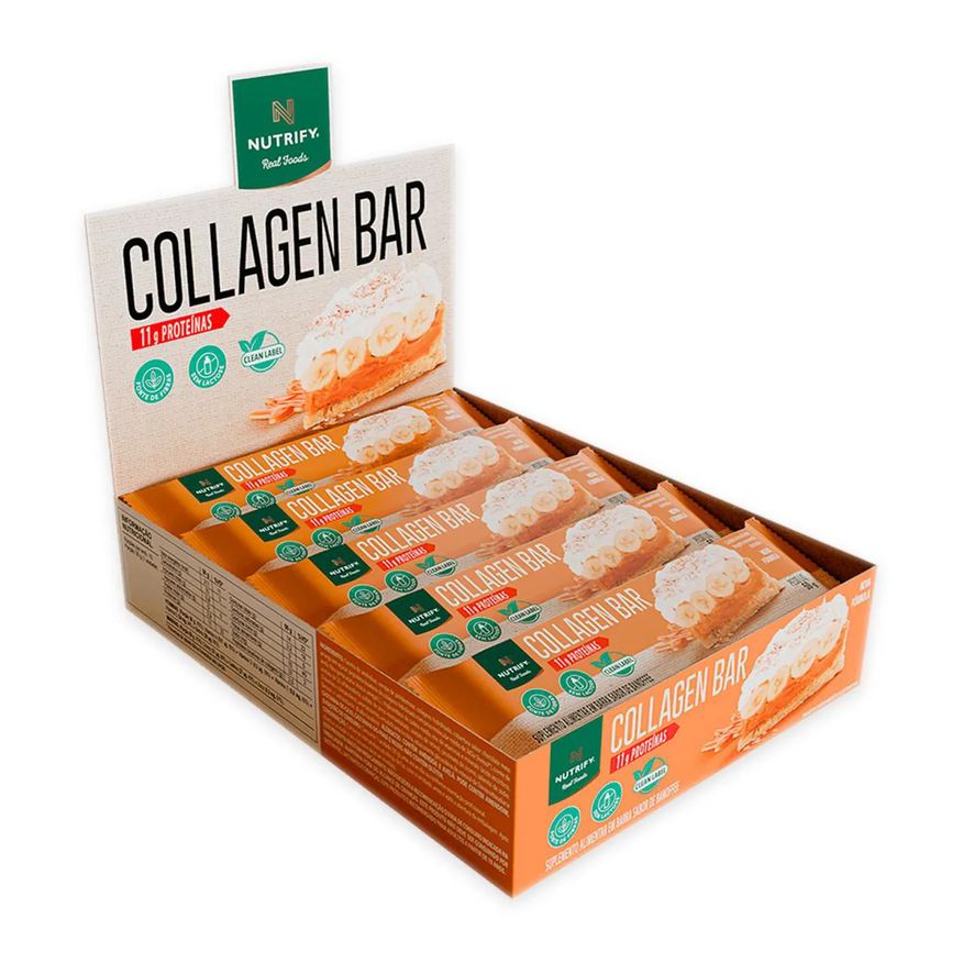 Nutrify Caixa Collagen Bar Barra Proteína Banoffe 10Und