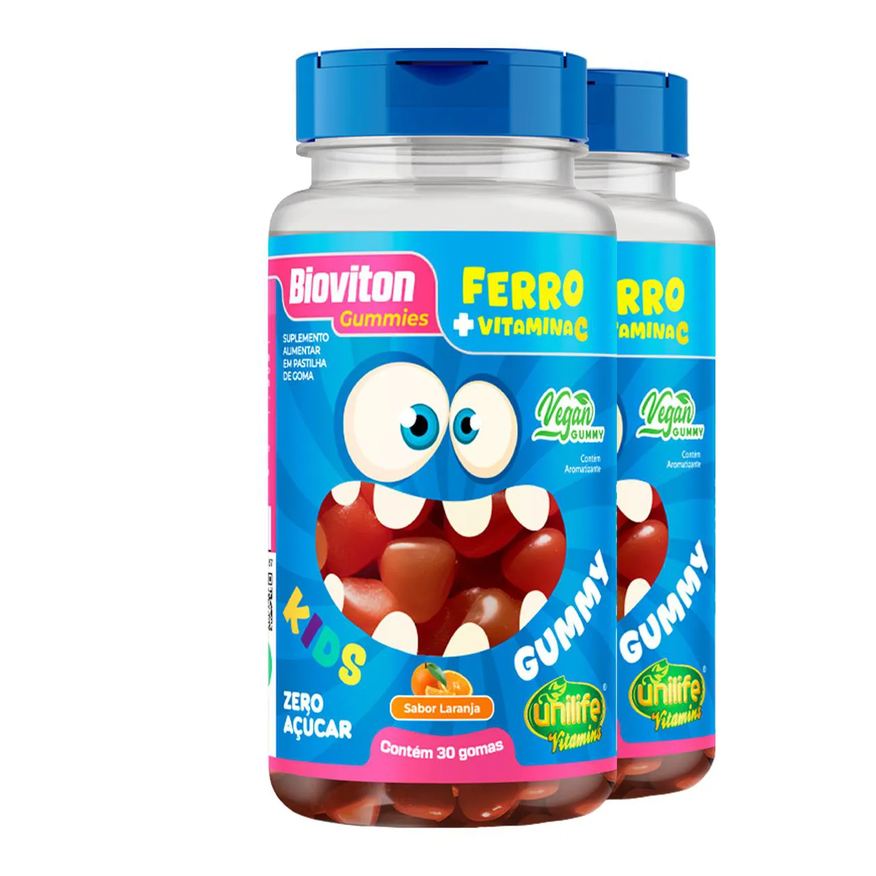 Unilife Kit 2 Gummy Kids Ferro + C 30 Gomas Laranja