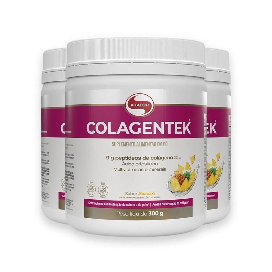 Vitafor Kit 3 Colagentek 300g Abacaxi