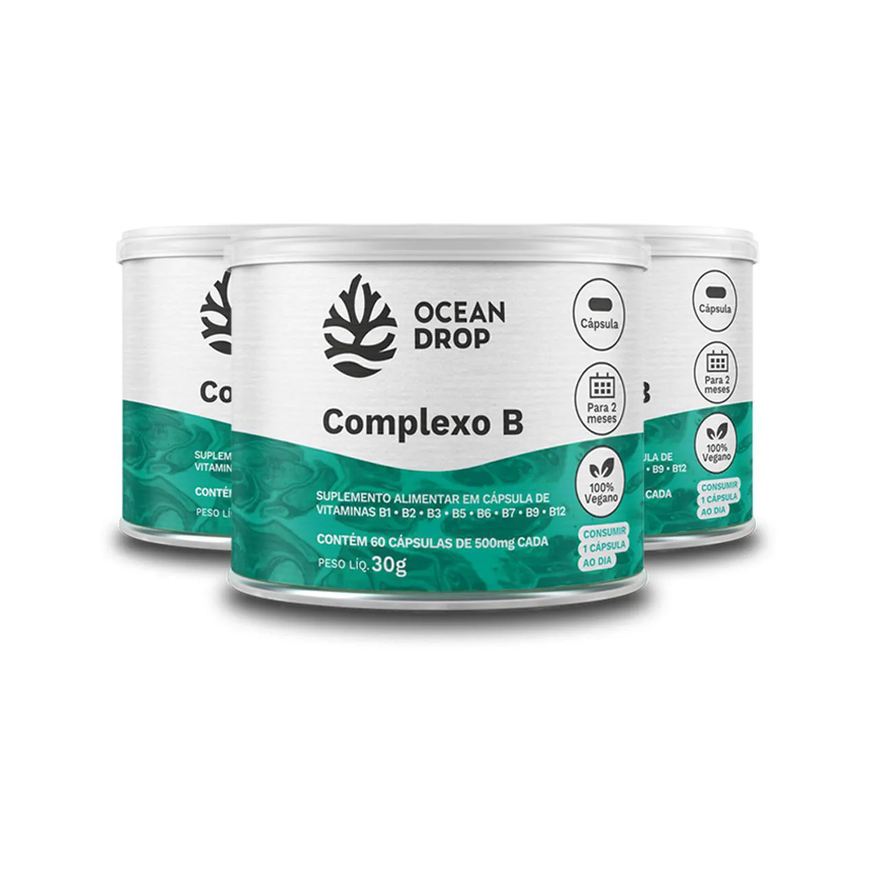 Ocean Drop Kit 3 Complexo B Vegano 60 Cápsulas