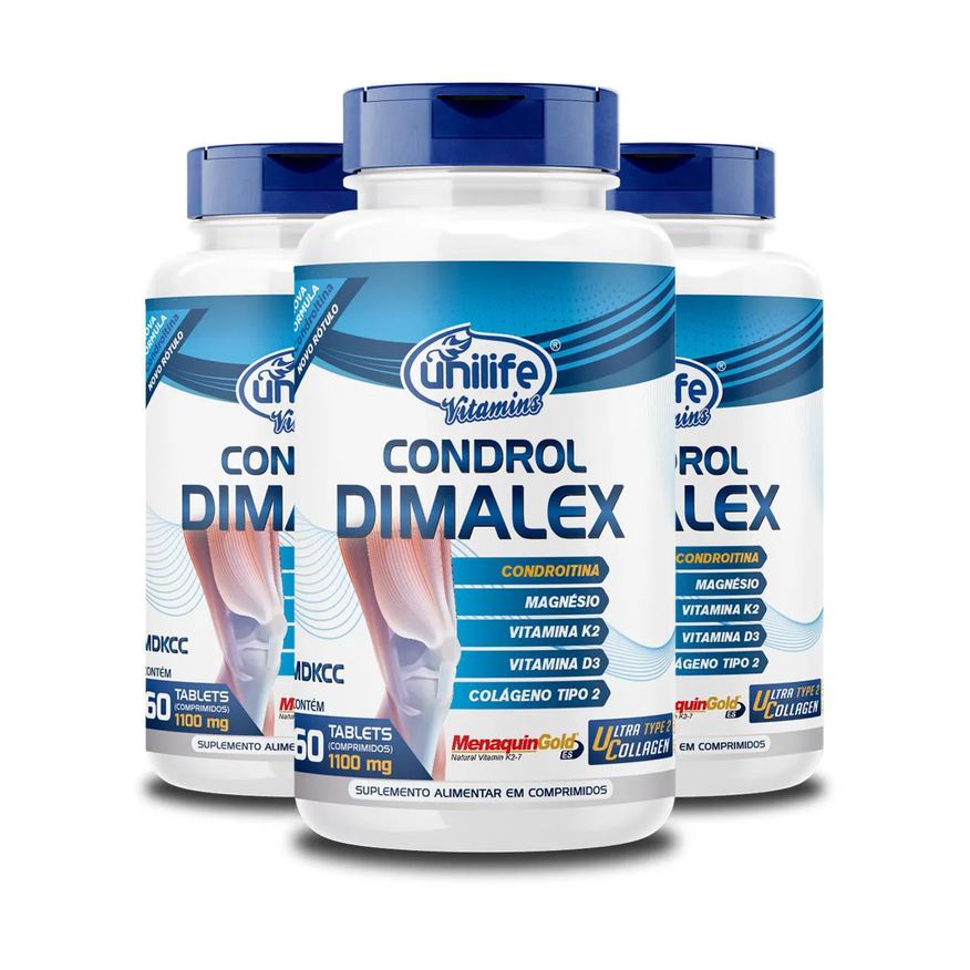 Unilife Kit 3 Condrol Dimalex 1100mg 60 Comprimidos