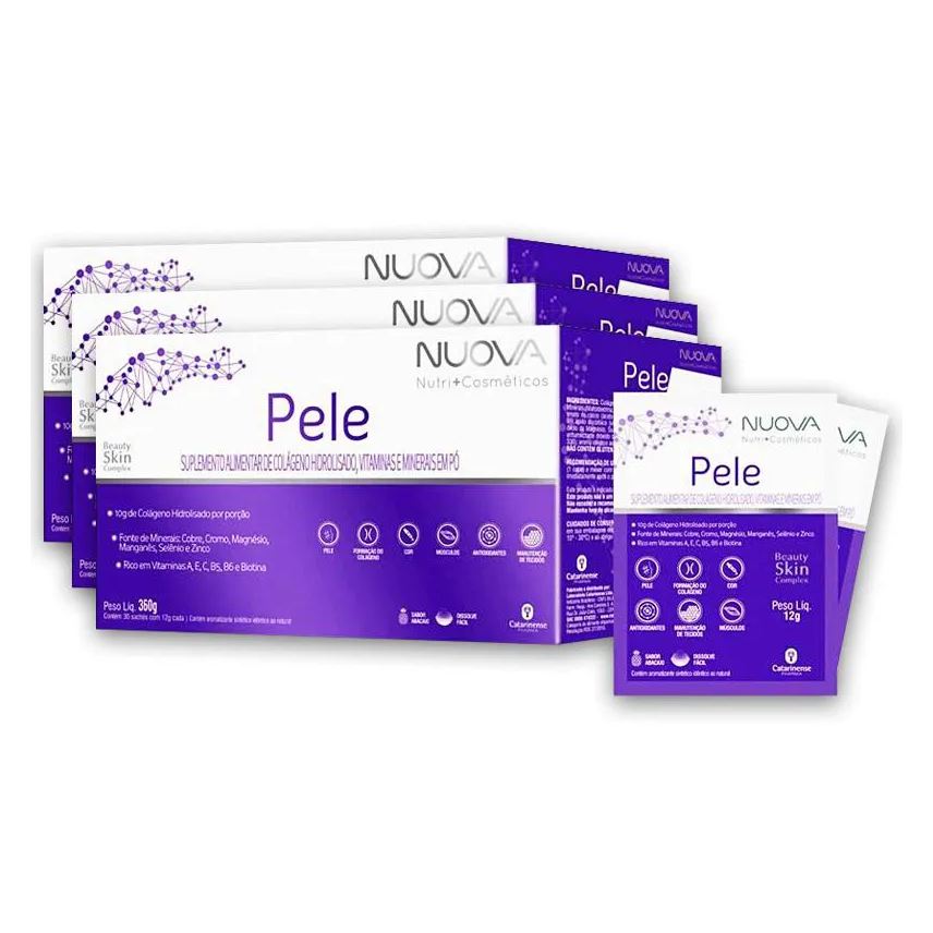Catarinense Kit 3 Nuova Pele Colágeno Hidrolisado Abacaxi