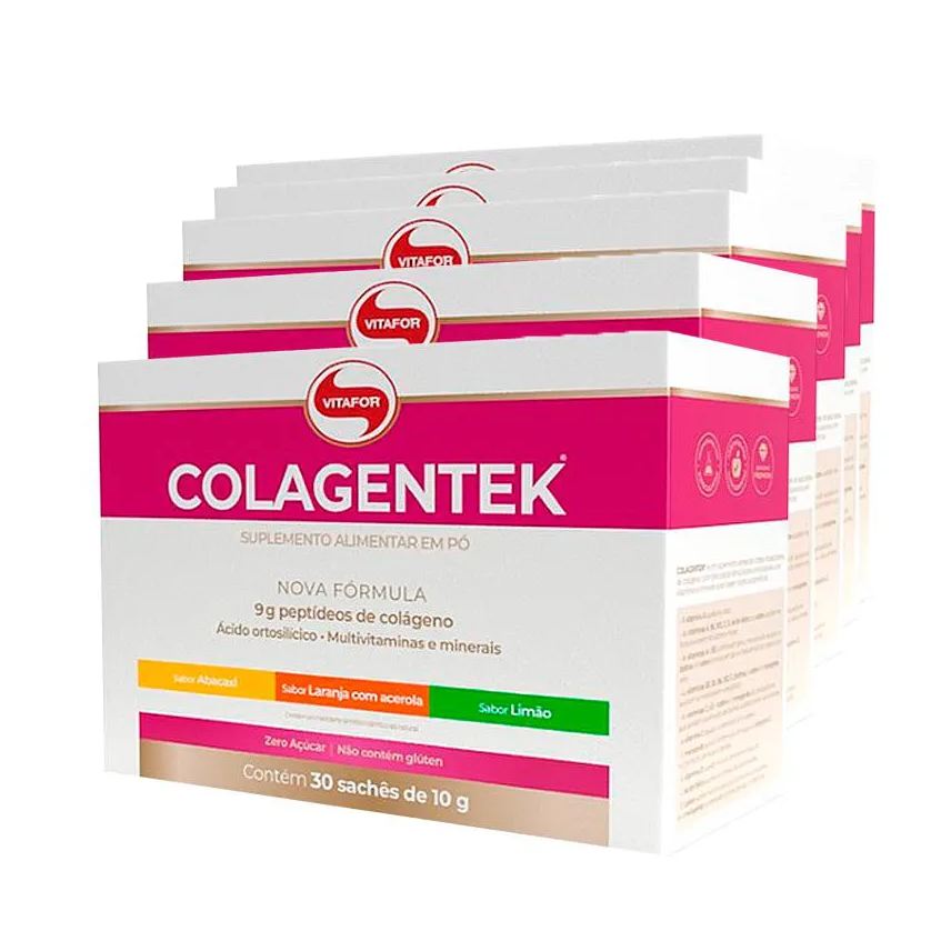 Vitafor Kit 5 Colágeno Hidrolisado Colagentek 30 Sachês