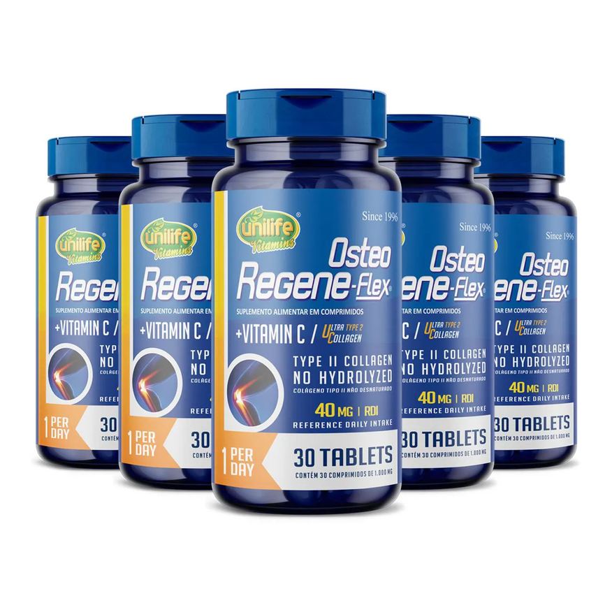 Unilife Kit 5 Colágeno Tipo 2 Ii 40mg Regeneflex Osteo