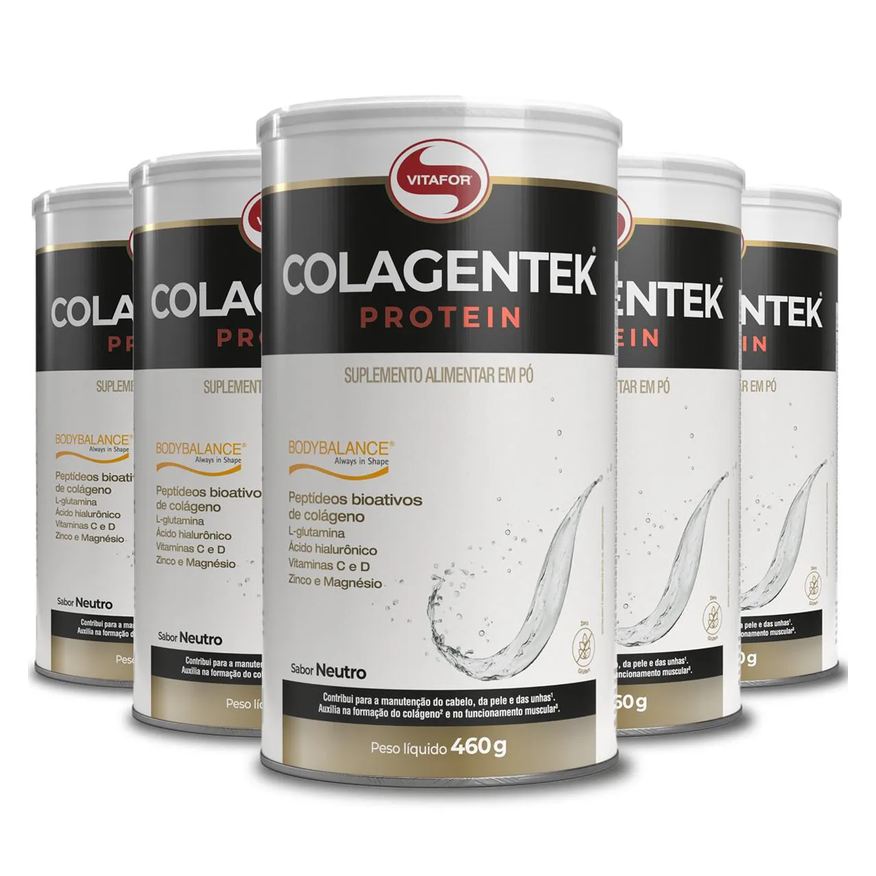 Vitafor Kit 5 Colagentek Protein Neutro 460g