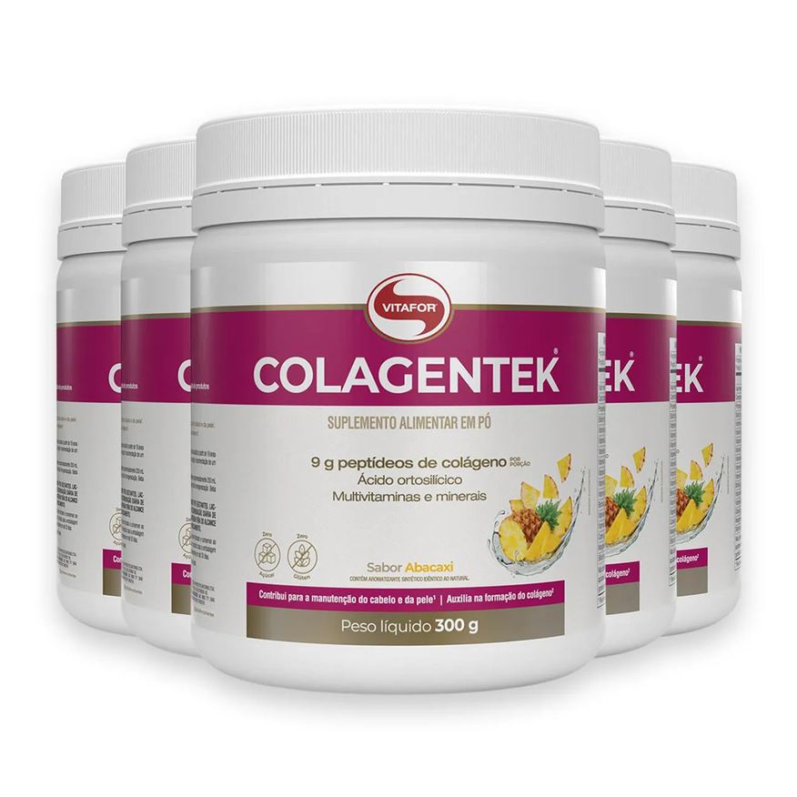 Vitafor Kit 5 Colagentek 300g Abacaxi