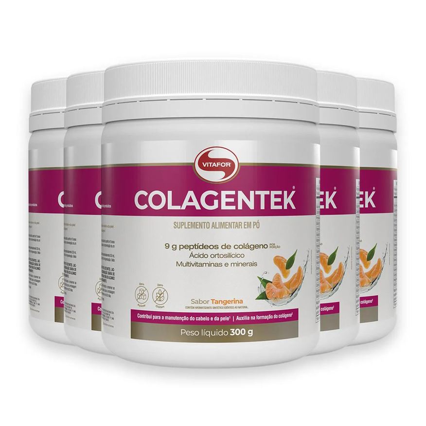 Vitafor Kit 5 Colagentek 300g Tangerina