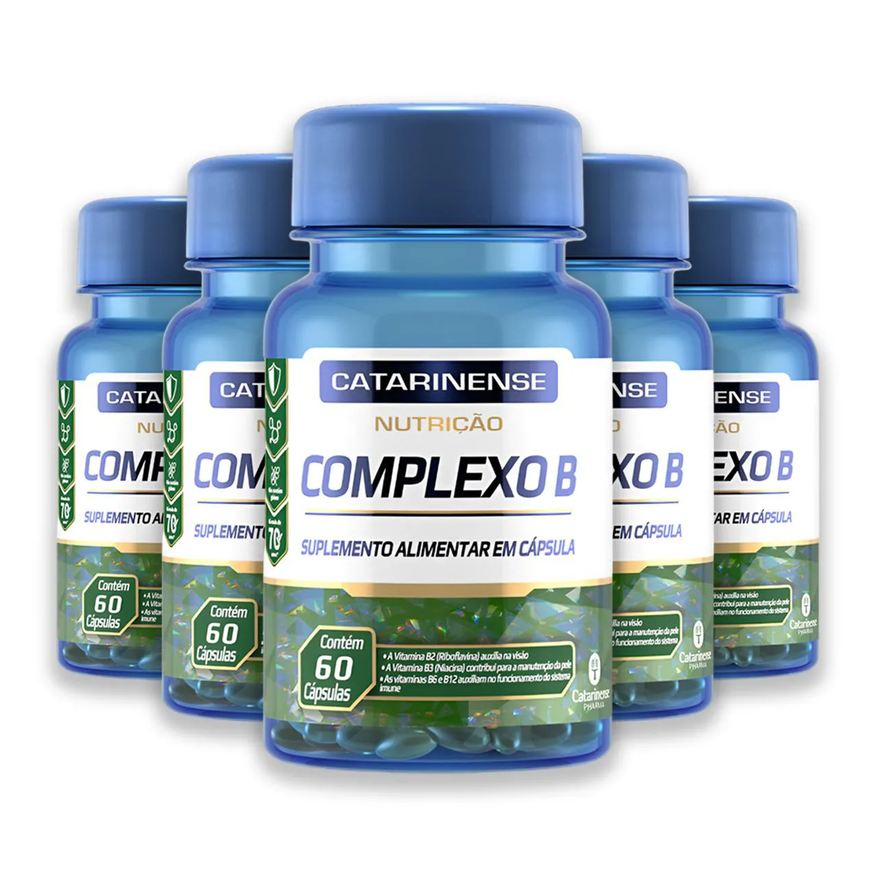 Catarinense Kit 5 Complexo B 60 Cápsulas