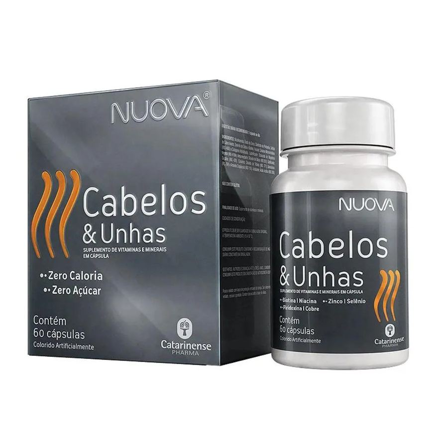 Catarinense Nuova Cabelos e Unhas Biotina 60 Cápsulas