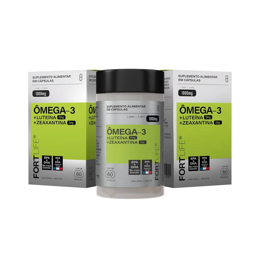 Fortlife Kit 2 Und Ômega-3 + Luteína + Zeaxantina 1000mg 60 Cápsulas