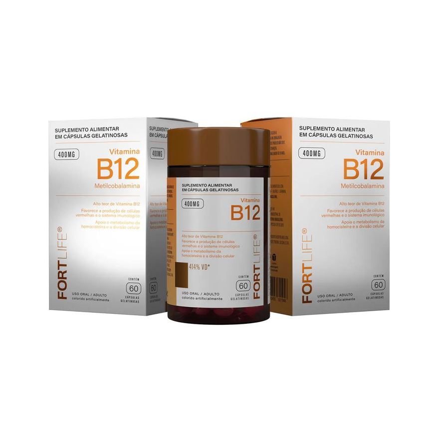 Fortlife Kit 2 Vitamina B12 400mg 60 Cápsulas Gelatinosa