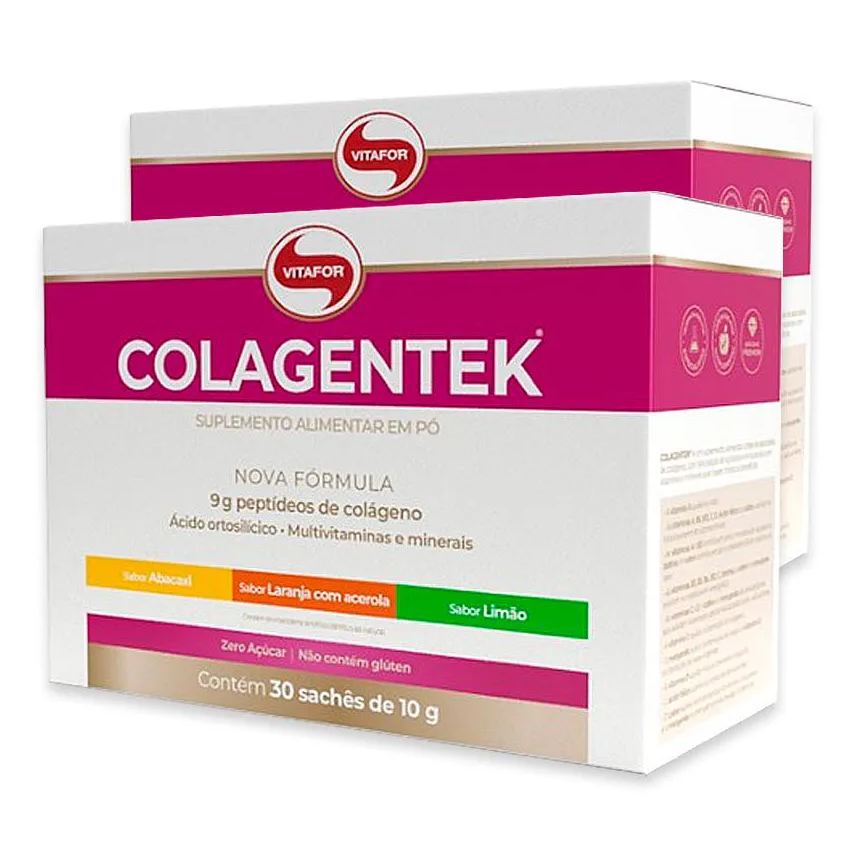 Vitafor Kit 2 Colágeno Hidrolisado Colagentek 30 Sachês