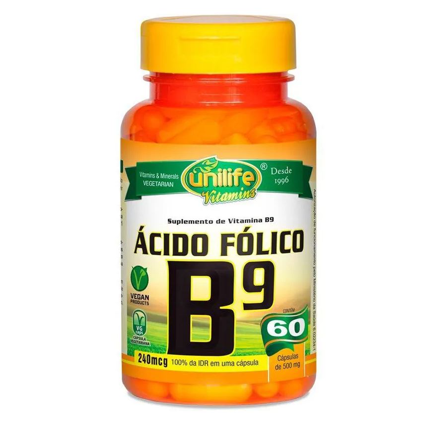 Unilife Vitamina B9 Ácido Fólico 60 Cápsulas
